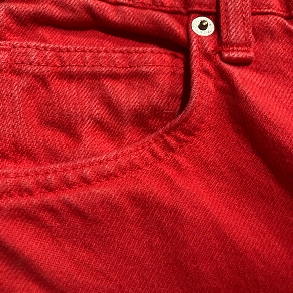 Reformation Cynthia Red High-Waisted Straight Leg Jeans - Picture 7 of 8